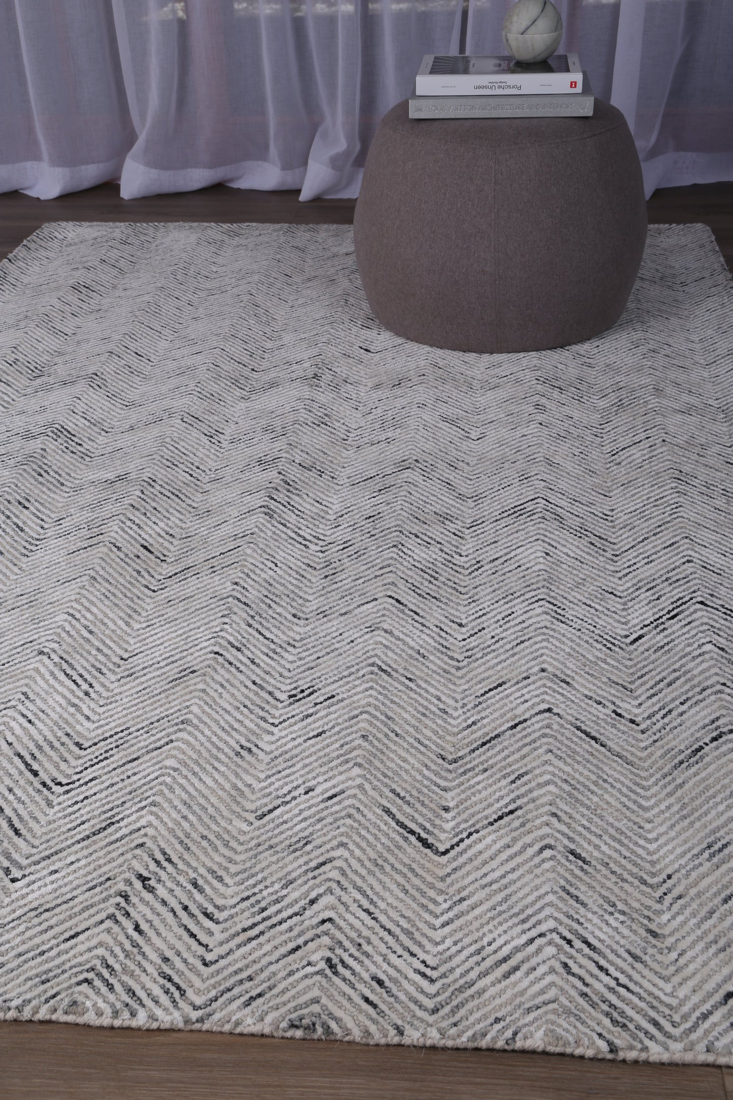 Astrid Herringbone Grey Rug